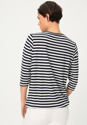 Olsen Striped With Floral Sequin Pattern, Navy