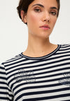 Olsen Striped With Floral Sequin Pattern, Navy