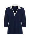 Olsen Long Sleeve Polo Shirt, Navy