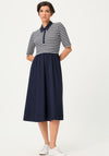 Olsen Button Up Front Collared Midi Dress, Navy