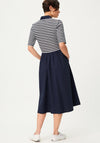 Olsen Button Up Front Collared Midi Dress, Navy