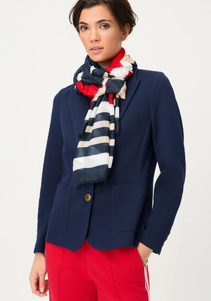 Olsen Geometric Print Scarf, Navy Multi