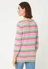 Olsen Long Sleeve Striped Pullover, Green Multi