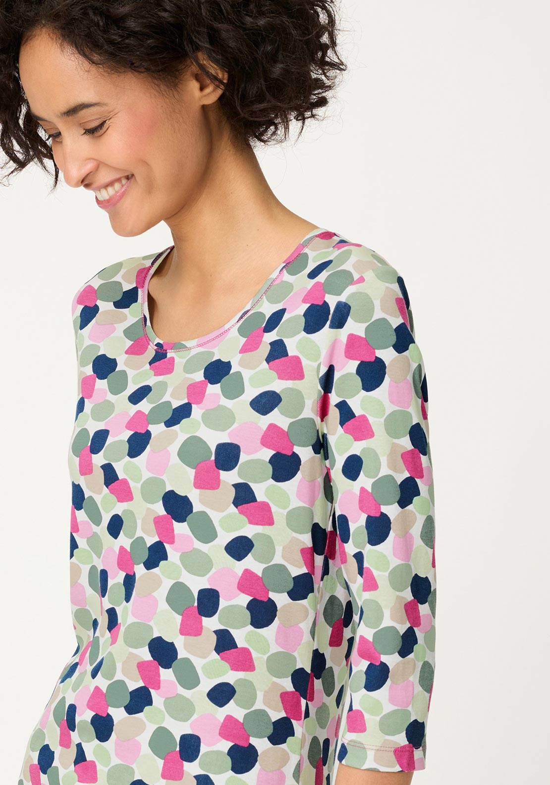 Olsen Geometric Print T-Shirt, Multi-Coloured