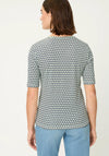 Olsen Geometric Print T-Shirt, Green and Navy