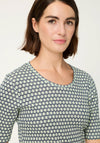 Olsen Geometric Print T-Shirt, Green and Navy