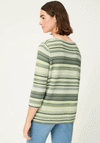 Olsen Long Sleeve Striped Pullover, Green