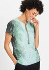 Olsen Cosima Polka Dot Printed Tunic Top, Green