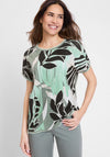 Olsen Cosima Floral Print T Shirt, Green