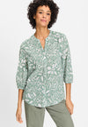 Olsen Abstract Print Blouse, Green