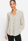 Olsen Heart Print Blouse, Light Beige