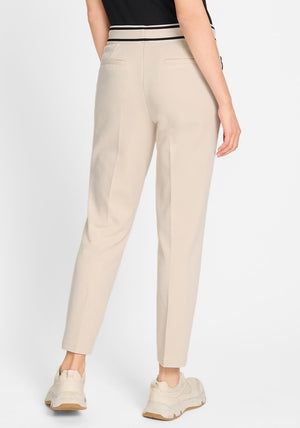 Olsen Lisa Slim Leg Joggers, Light Beige and Black