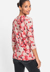 Olsen Edda Floral Print Top, Pink Multi