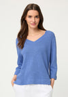 Olsen V-Neck Knitted Jumper, Blue