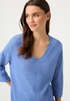 Olsen V-Neck Knitted Jumper, Blue