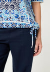Olsen Geometric Print T-Shirt, Blue Multi