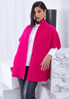Ora Oversized Cap Style Wool Jacket, Pink