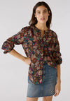 Oui Leaf Print Blouse, Multi
