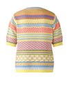 Oui Short Sleeve Striped Sweater, Multi
