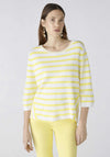 Oui Lightweight Striped Sweater, Yellow & White