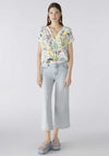 Oui Printed Short Sleeve Top, Multi