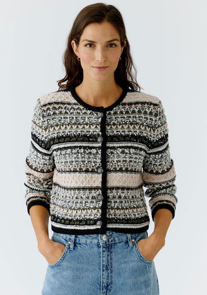 Oui Sequin Embellished Knit Cardigan, Multi-Coloured