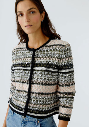 Oui Sequin Embellished Knit Cardigan, Multi-Coloured