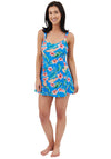 Oyster Bay Floral Skirted Swimsuit, Blue