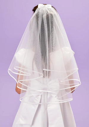 Peridot Jacklyn Diamante Communion Veil, White