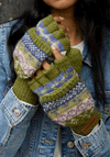 Pachamama Fairisle Glove Mitts, Olive
