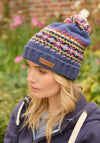 Pachamama Iona Roll Back Bobble Beanie, Navy