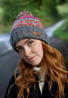 Pachamama Iona Roll Back Bobble Beanie, Pink