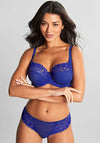 Panache Envy Houndstooth Print Full Cup Lace Bra, Indigo Blue