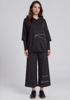My Soul Zip Pantone Detail Zip Detail Hooded Top, Black