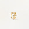 PDPAOLA Juno Three Bar Gemstone Ring, Gold