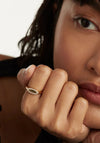 PDPAOLA Lace Stamp Signet Ring, Gold Size 56