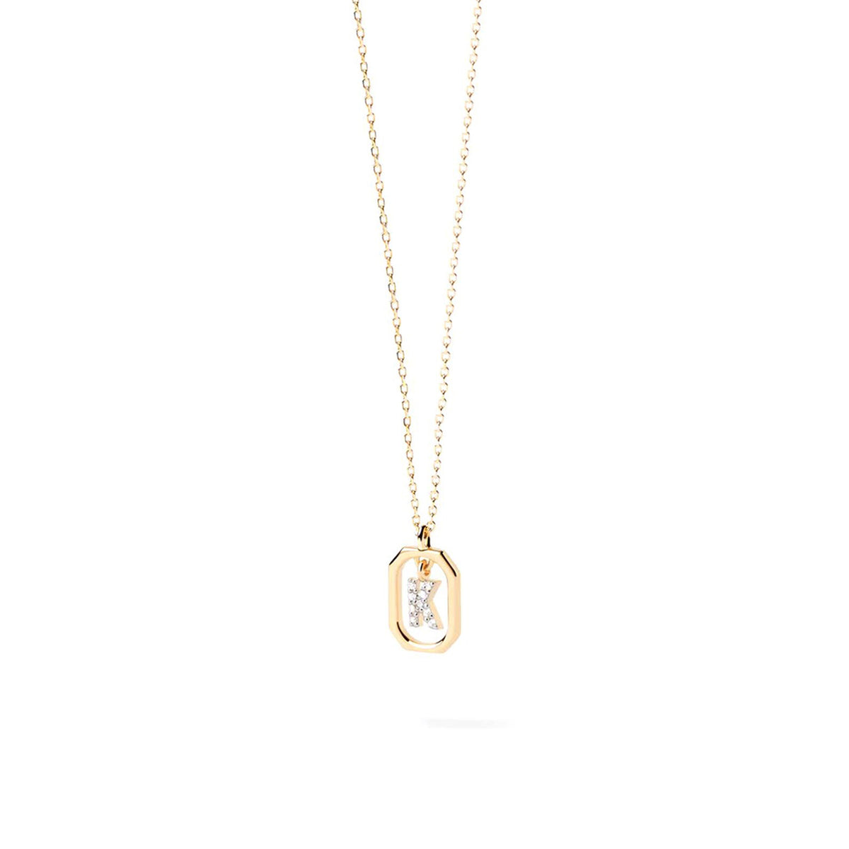 PDPAOLA Mini CZ Initials Necklace, Gold