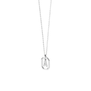 PDPAOLA Mini CZ Initials Necklace, Silver
