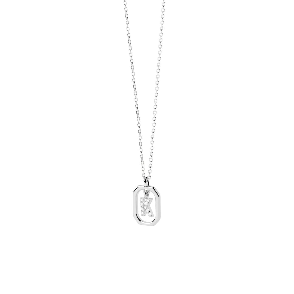 PDPAOLA Mini CZ Initials Necklace, Silver