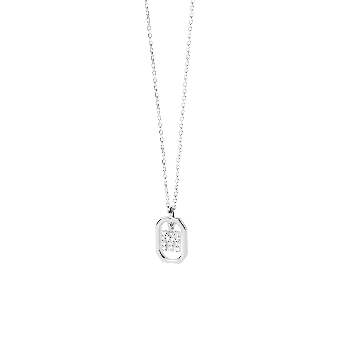 PDPAOLA Mini CZ Initials Necklace, Silver