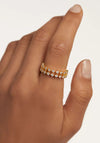 PDPAOLA Slim Dumbo Double Eternity Ring, Gold Size 54