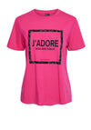 Pieces Saggi Text Print T-Shirt, Fuchsia Purple