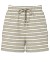Pieces Chilli Striped High Waisted Shorts, Beige
