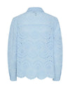 Pieces Vilde Broderie Anglaise Shirt, Cashmere Blue