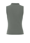 Pieces Madison Draped High Neck Top, Green