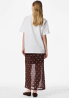 Pieces Dorthea Polka Dot Mesh Skirt, Brown