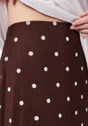 Pieces Dorthea Polka Dot Mesh Skirt, Brown