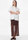 Pieces Dorthea Polka Dot Mesh Skirt, Brown