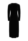 Pieces Natalie Ruched Velvet Maxi Dress, Black