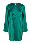 Pieces Norella Ruched Side Mini Satin Dress, Eden Green